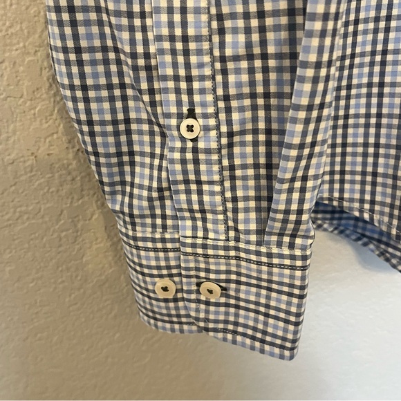 UNTUCKit Nahad Slim Fit Blue and White Plaid Button Down Shirt Men's Size Large - Picture 6 of 14